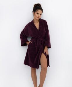 Alternative view of Szlafrok damski Sensis Indigo miekki ciepły elegancki burgund