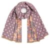 szal damski długi szeroki różowy
