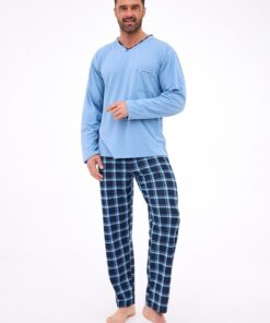 Alternative view of Piżama męska Cornette z długimi rękawami niebiesko granatowa