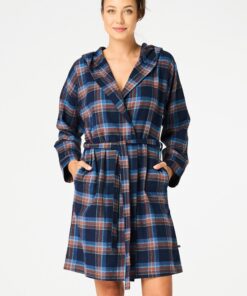 flanelowy szlafrok damski key