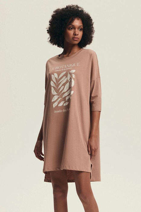 koszula nocna bawełniana henderson peach rękaw 3/4