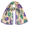 kolorowy cienki szal damski w kwiaty