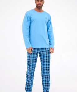 Alternative view of Piżama męska Cornette długie rękawy i długie spodnie błękitna