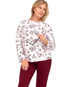 Piżama damska Martel Marta 260 z długim rękawem bordowa