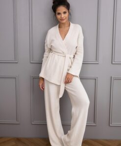 Alternative view of Piżama damska Sensis Journey Homewear waflowa kremowy beż