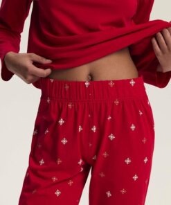 Alternative view of Piżama damska Henderson 43718 Dotie długi rękaw czerwona