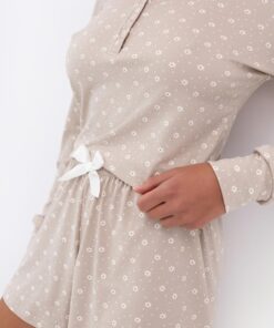 Alternative view of Piżama damska ciepła Sensis Baylee krótkie spodnie beżowa