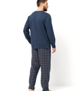 Alternative view of Piżama męska Key MNS 481 B25 Flanelowe spodnie granatowa