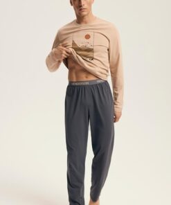 Alternative view of Piżama męska Henderson Luro z długim rękawem beż