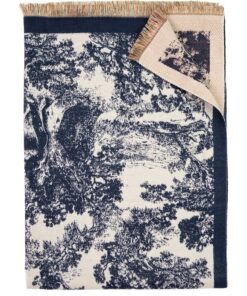 Szal damski Art of Polo długi botaniczny wzór granatowy