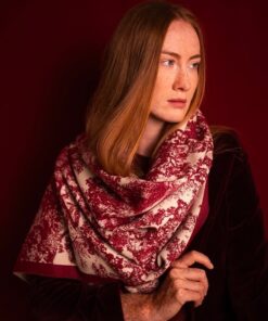 Alternative view of Szal damski Art of Polo długi botaniczny wzór bordowy