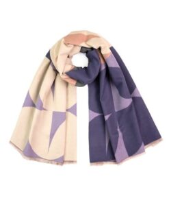 lawednowy szal damski wzorzysty