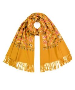 Alternative view of Szal damski Art of Polo Fiona z dodatkiem wełny musztardowy