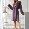 elegancki fioletowy szlafrok damski ll ametyst