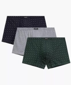 Bokserki Atlantic pakiet 3 sztuki granat szary zielony