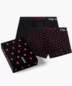 zestaw czarnych bokserek męskich na prezent eleganckie pudełko atlantic