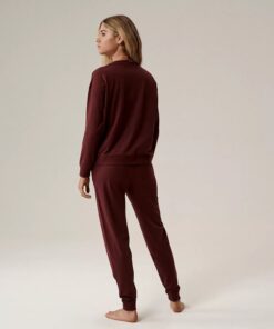 Alternative view of Piżama damska Atlantic długi rękaw 100% bawełna wino