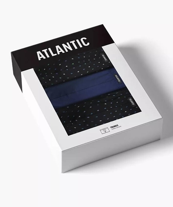 Bokserki Atlantic pakiet 3 sztuki czarne i niebieskie - obrazek 3