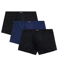 Bokserki Atlantic pakiet 3 sztuki czarne i niebieskie