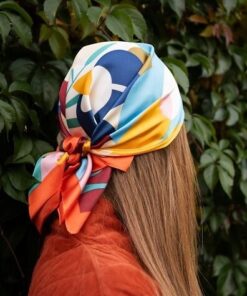 kolorowa satynowa apaszka damska