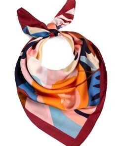 Elegancka apaszka damska Satynowa kolorowa bordowa