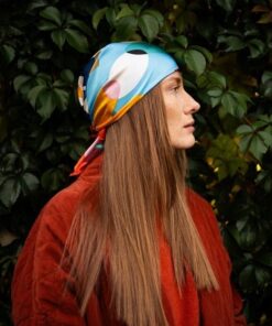 Alternative view of Elegancka apaszka damska Satynowa kolorowa turkus