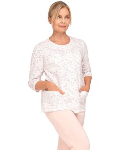 Piżama damska 3/4 Martel rozpinana pudrowy morelowy