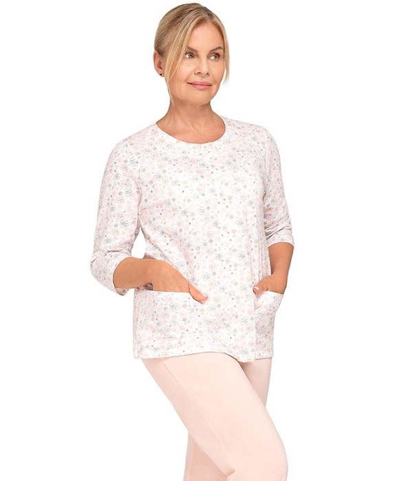 Piżama damska 3/4 Martel rozpinana pudrowy morelowy