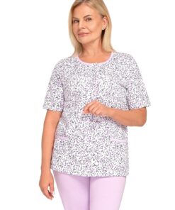 Piżama damska Kasia I 265 Martel rozpinana krótki rękaw fioletowa