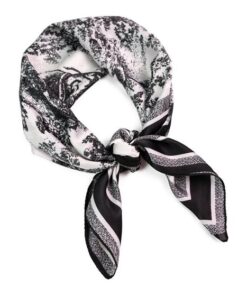 Alternative view of Elegancka apaszka Satynowa damska wzór tygrysy czarna