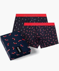 Bokserki Atlantic 2 sztuki w eleganckim pudełku dopasowane granat