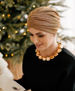 Alternative view of Elegancki Turban Klara błyszczący złoty