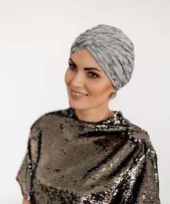 Alternative view of Elegancki Turban Klara szary melanż