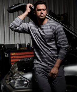 Alternative view of Piżamy dla Pary - zestaw piżam męska i damska w paski szare