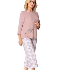 Alternative view of Piżama damska Martel Gabrysia 272 długość 7/8 brudny różowy