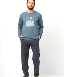 Alternative view of Piżama męska Key MNS 627 B25 długa Bawełniana szary morski