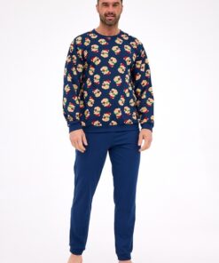 Alternative view of Piżamy dla Pary - zestaw piżam damska i męska granat misie