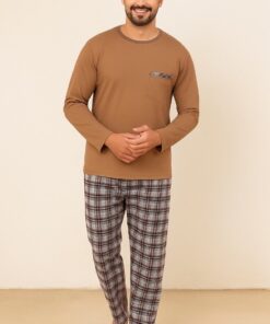 Alternative view of Piżama męska Regina 488 bawełniana długi rękaw brązowa