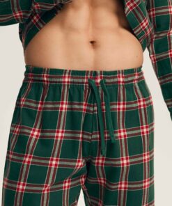 Alternative view of Piżama męska Flanelowa Henderson rozpinana długi rękaw zielona