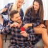 piżama flanelowa dla par zestaw dla niej i niego