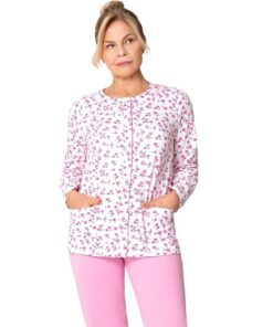 piżama damska dla babci do szpitala długi rękaw