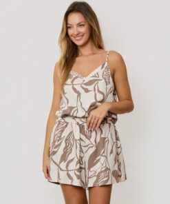 Piżama damska Mefemi krótkie spodenki bluzka na ramiączkach