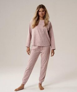 Alternative view of Piżama damska Atlantic bawełniana długi rękaw różana