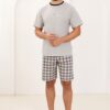 szara piżama męska krótkie spodenki regina