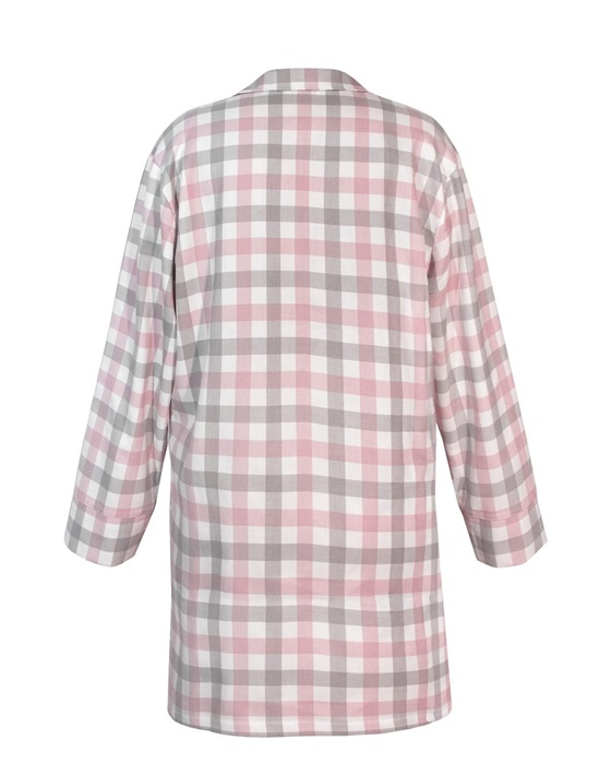 Koszula nocna Mefemi długie rękawy szerokie Rozpinana róż - obrazek 7