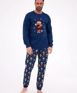 Alternative view of Piżama męska Cornette 115/294 Dog długa pieski granatowa