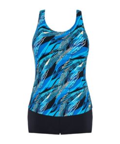 Alternative view of Dwuczęściowy kostium kąpielowy BEZ fiszbin Tankini niebieskie