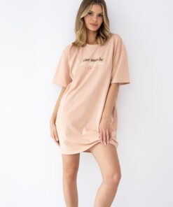 Alternative view of Koszula nocna Sensis karmelowy beżowy rozmiar uniwersalny