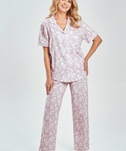 Alternative view of Piżama damska krótki rękaw Rozpinana Taro jasno różowa