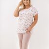 piżama damska plus size regina bawełna krótki rękaw